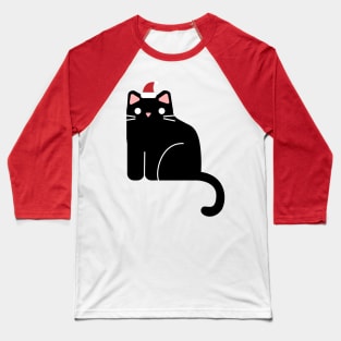 Christmas cat with a Santa hat Baseball T-Shirt